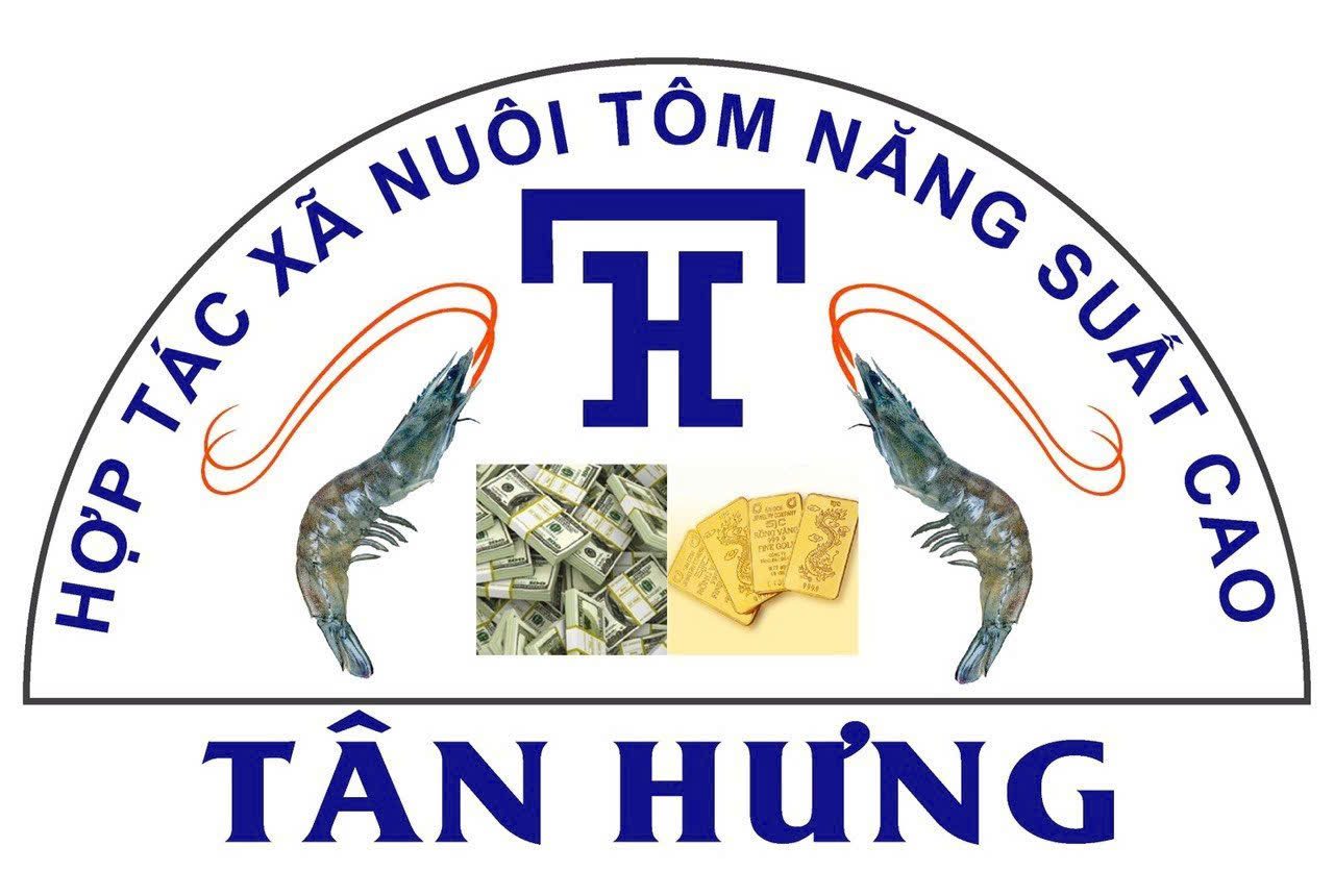 Logo hợp tác xã nuôi tôm năng suất cao Tân Hưng